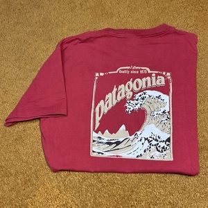 EXC 1990’s Patagonia Beneficial Tee WAVE Shirt Men’s S Organic Cotton Surf Sun